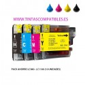Pack ahorro de Tinta compatible BROTHER LC980 - LC1100: NEGRO - CYAN - MAGENTA - AMARILLO - 28 y 18 ML