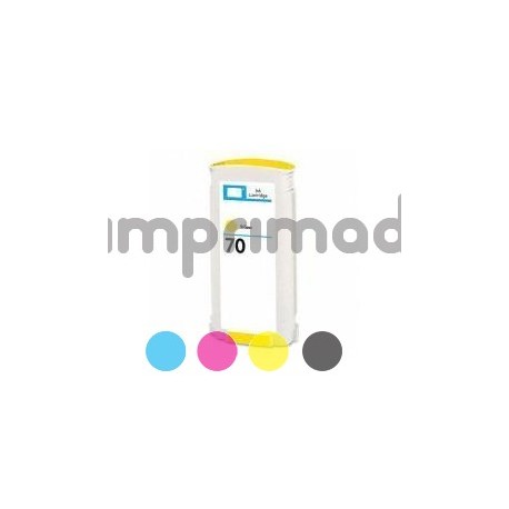 Cartucho tinta compatible HP 70 Amarillo / Tinta HP C9454A